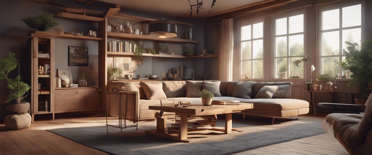 Living room with multifunctional furniture